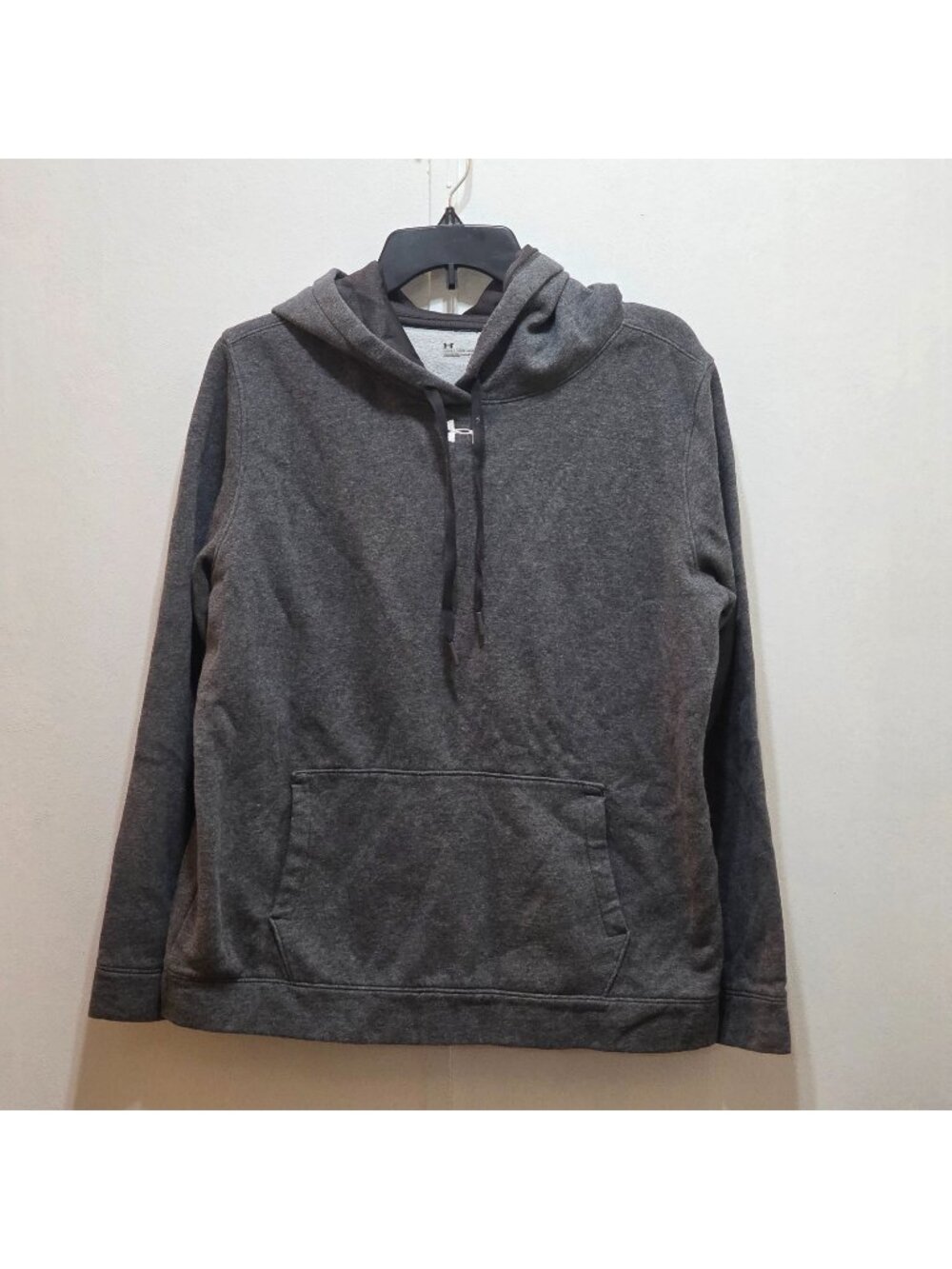Under Armour Light Gray Hoodie Coldgear Kangaroo Pocket Mens LG Loose Fleece‎